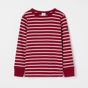 Organic Cotton Red Striped Kids Top from the Polarn O. Pyret kidswear collection. Ethically produced kids clothing.