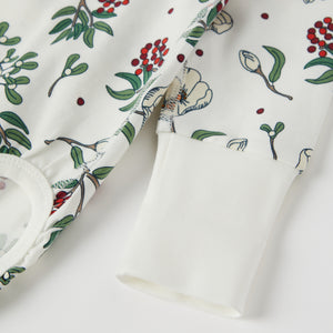 Organic Cotton Floral Print Babygrow from the Polarn O. Pyret baby collection. Nordic kids clothes made from sustainable sources.