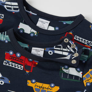 Car Print Kids Top from the Polarn O. Pyret kidswear collection. Clothes made using sustainably sourced materials.