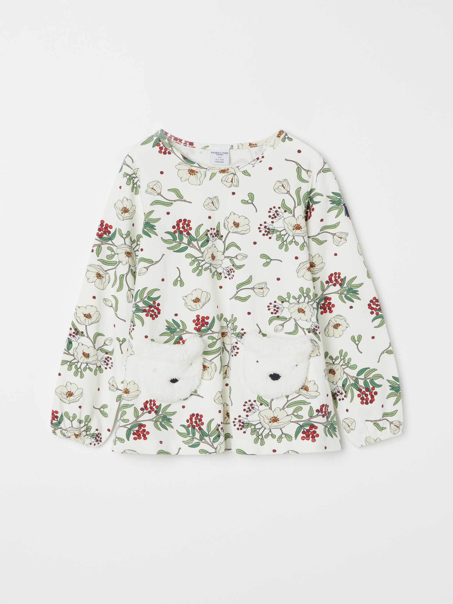 Playful Bear Pocket Kids Top from the Polarn O. Pyret kidswear collection. Ethically produced kids clothing.