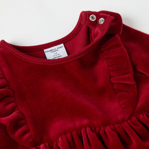 Organic Cotton Velour Dress from the Polarn O. Pyret baby collection. Clothes made using sustainably sourced materials.