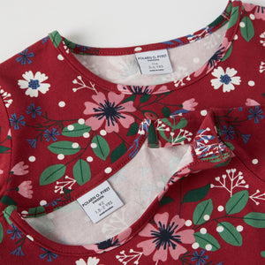 Red Floral Print Kids Top from the Polarn O. Pyret kidswear collection. Clothes made using sustainably sourced materials.