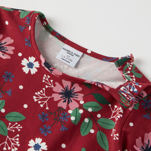 Red Floral Print Kids Top from the Polarn O. Pyret kidswear collection. Clothes made using sustainably sourced materials.