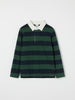 Green Striped Kids Rugby Shirt from the Polarn O. Pyret kidswear collection. Nordic kids clothes made from sustainable sources.