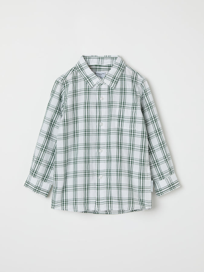 Checked Organic Cotton Baby Shirt from the Polarn O. Pyret baby collection. Nordic kids clothes made from sustainable sources.