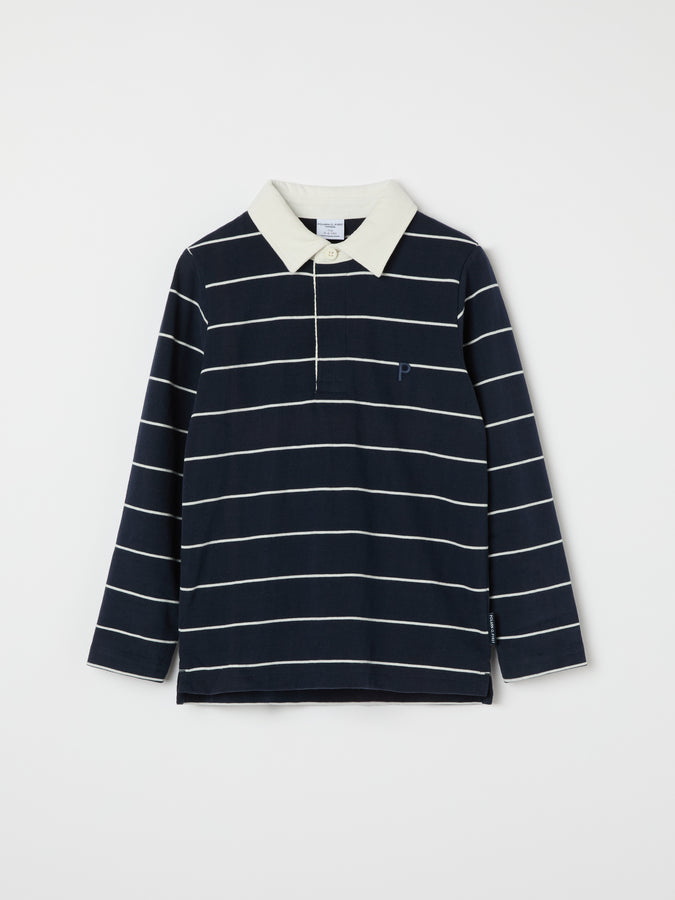 Striped Kids Rugby Shirt from the Polarn O. Pyret kidswear collection. Ethically produced kids clothing.