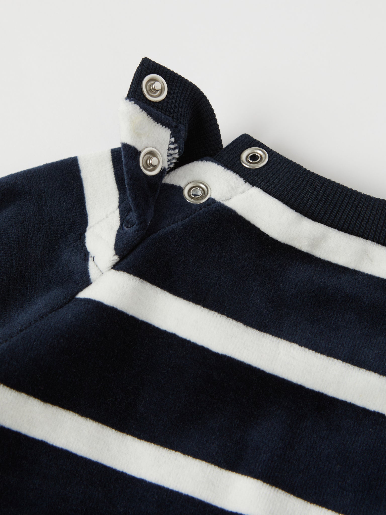 Blue Striped Velour Baby Top from the Polarn O. Pyret baby collection. Nordic kids clothes made from sustainable sources.