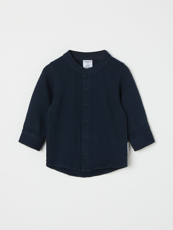 Waffle Texture Organic Cotton Baby Top from the Polarn O. Pyret baby collection. Clothes made using sustainably sourced materials.