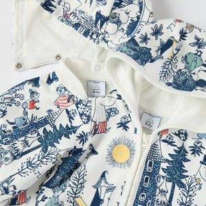 Moomin Print Baby All-in-one from the Polarn O. Pyret baby collection. Clothes made using sustainably sourced materials.