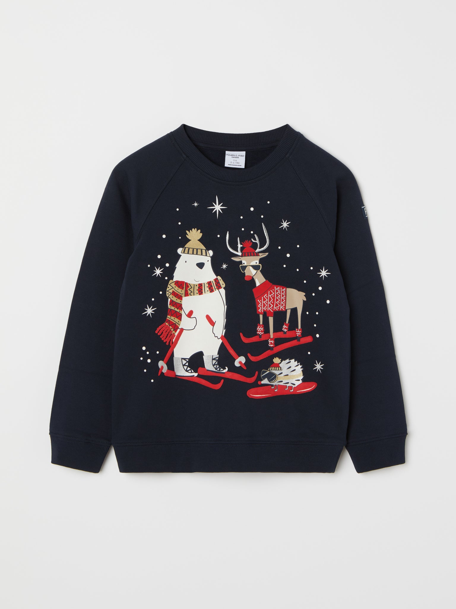 Fun Kids Christmas Sweatshirt from the Polarn O. Pyret kidswear collection. Clothes made using sustainably sourced materials.