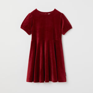 Red Velour Kids Dress from the Polarn O. Pyret kidswear collection. Clothes made using sustainably sourced materials.