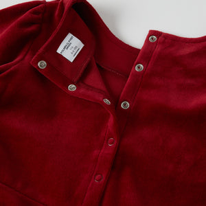 Red Velour Kids Dress from the Polarn O. Pyret kidswear collection. Clothes made using sustainably sourced materials.