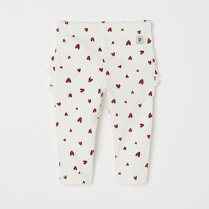 Heart Print Ruffled Baby Leggings from the Polarn O. Pyret baby collection. Ethically produced kids clothing.