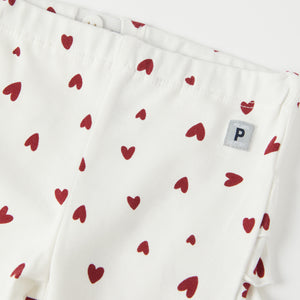 Heart Print Ruffled Baby Leggings from the Polarn O. Pyret baby collection. Ethically produced kids clothing.