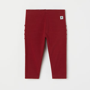 Red Ruffled Baby Leggings from the Polarn O. Pyret baby collection. Clothes made using sustainably sourced materials.