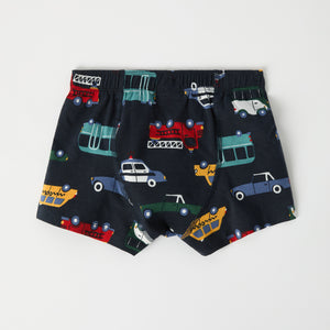 Organic Cotton Car Print Boys Boxers from the Polarn O. Pyret kidswear collection. Clothes made using sustainably sourced materials.