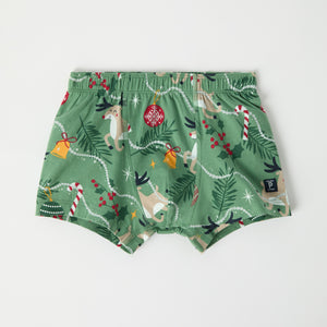 Christmas Reindeer Print Boys Boxers from the Polarn O. Pyret kidswear collection. Clothes made using sustainably sourced materials.