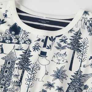 Moomin Print Adult Pyjamas from the Polarn O. Pyret adult collection. Nordic kids clothes made from sustainable sources.