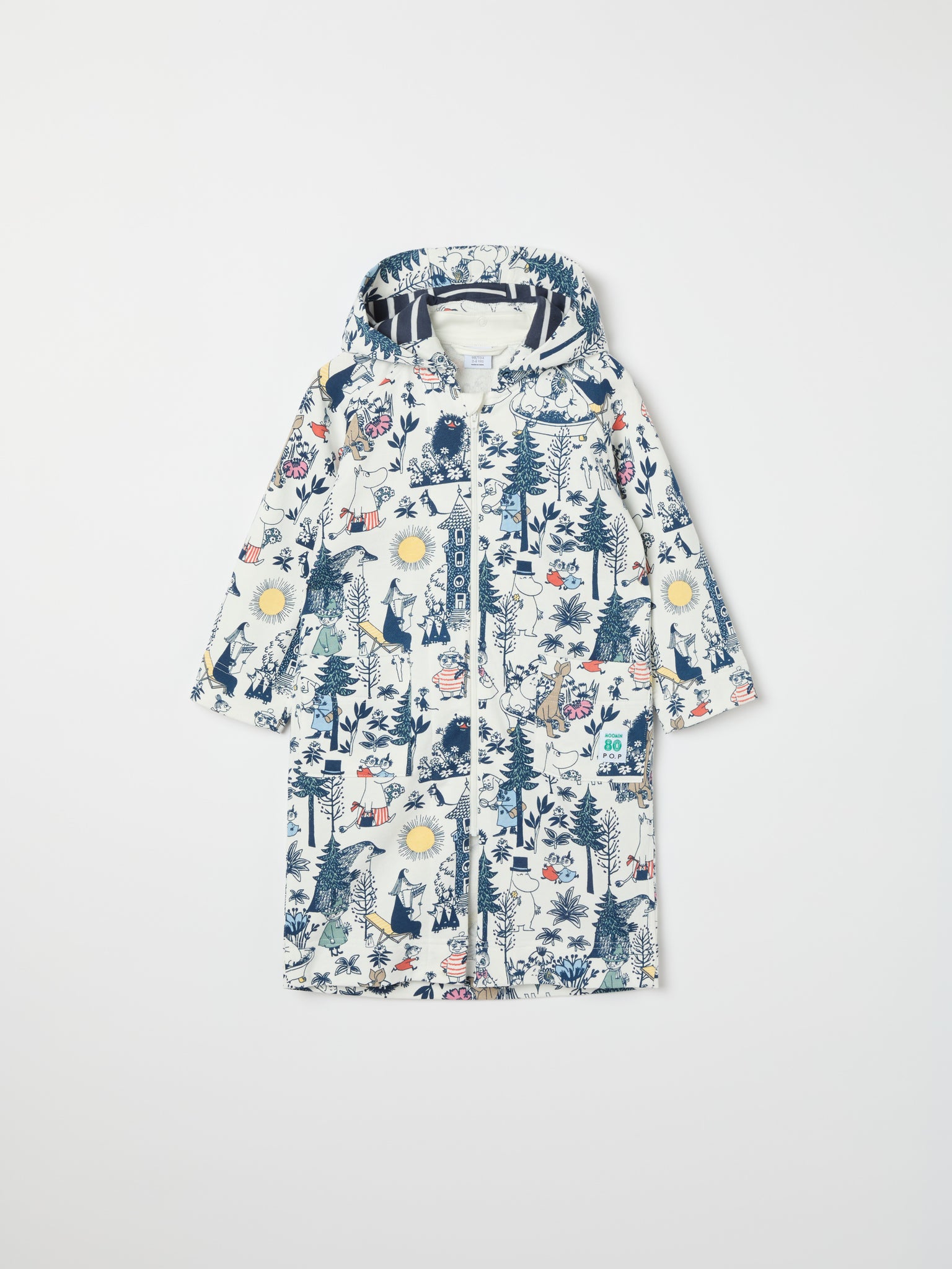 Moomin Print Kids Dressing Gown from the Polarn O. Pyret kidswear collection. Clothes made using sustainably sourced materials.