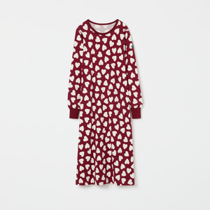 Organic Cotton Heart Print Adult Nightdress from the Polarn O. Pyret kidswear collection. Clothes made using sustainably sourced materials.