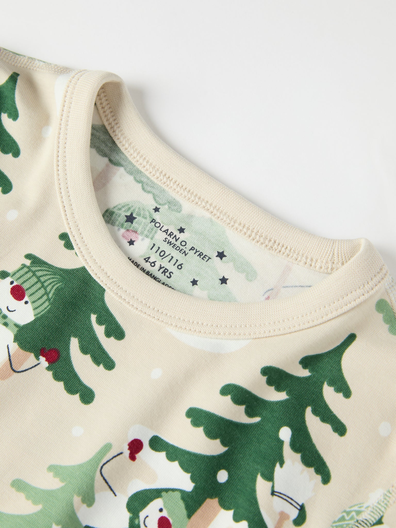 Nordic Forest Print Kids Pyjamas from the Polarn O. Pyret kidswear collection. Ethically produced kids clothing.