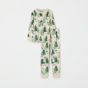 Nordic Forest Print Kids Pyjamas from the Polarn O. Pyret kidswear collection. Ethically produced kids clothing.