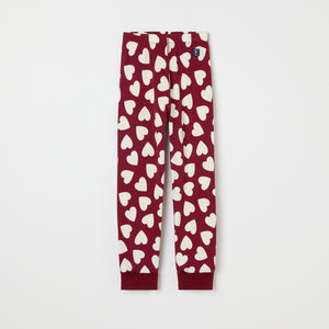 Heart Print Kids Pyjamas from the Polarn O. Pyret kidswear collection. Nordic kids clothes made from sustainable sources.