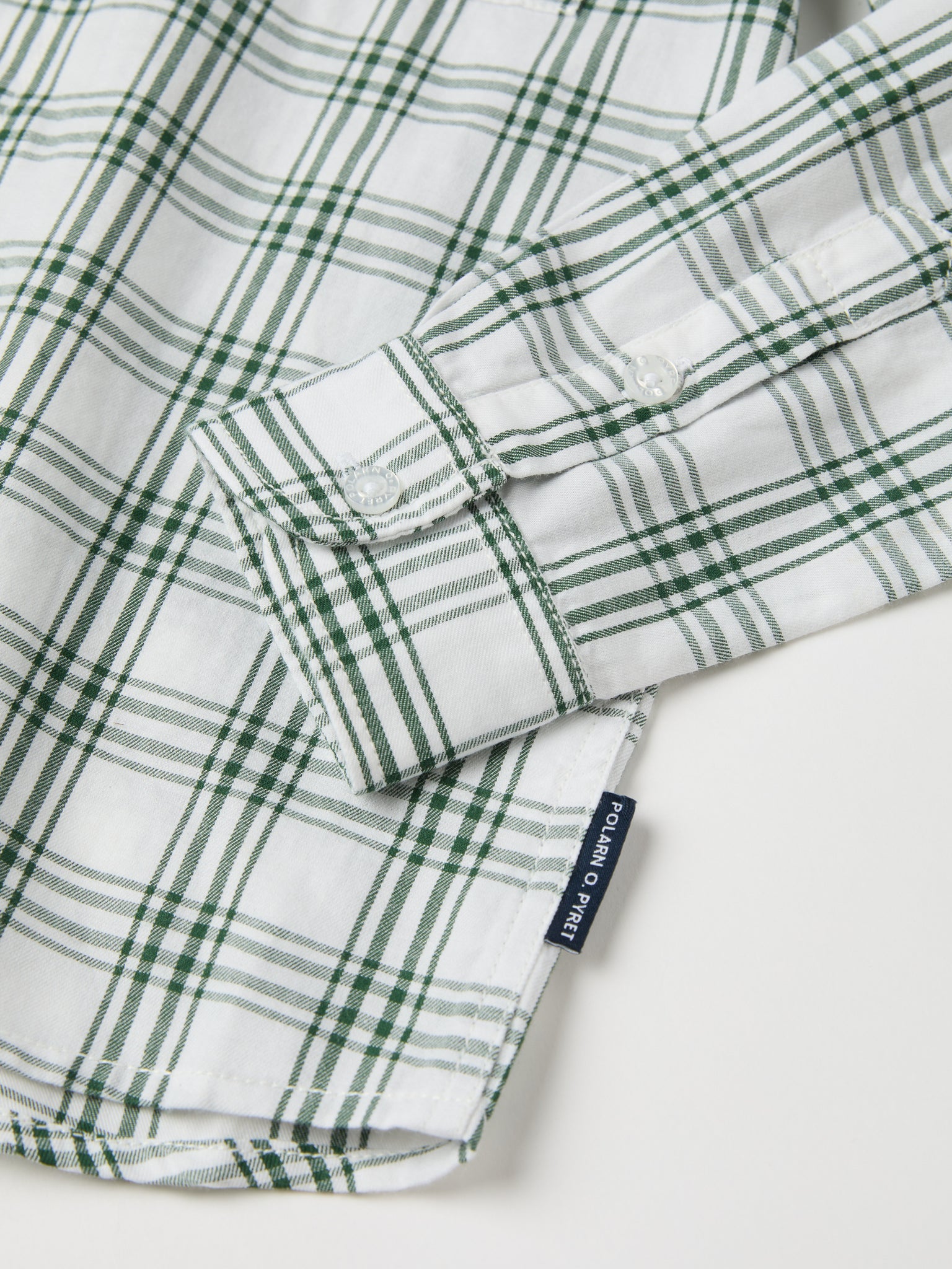 Green Cotton Checked Kids Shirt from the Polarn O. Pyret kidswear collection. Nordic kids clothes made from sustainable sources.