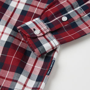 Red Cotton Checked Kids Shirt from the Polarn O. Pyret kidswear collection. Ethically produced kids clothing.