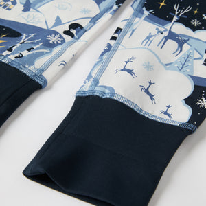 Winter Forest Print Kids Pyjamas from the Polarn O. Pyret kidswear collection. Clothes made using sustainably sourced materials.