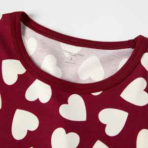 Heart Print Adult  Pyjamas from the Polarn O. Pyret adult collection. Nordic kids clothes made from sustainable sources.