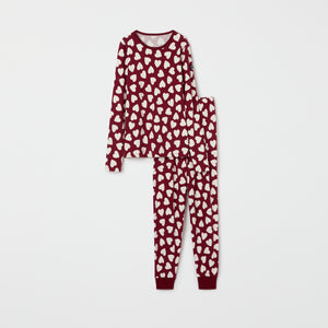 Heart Print Adult  Pyjamas from the Polarn O. Pyret adult collection. Nordic kids clothes made from sustainable sources.