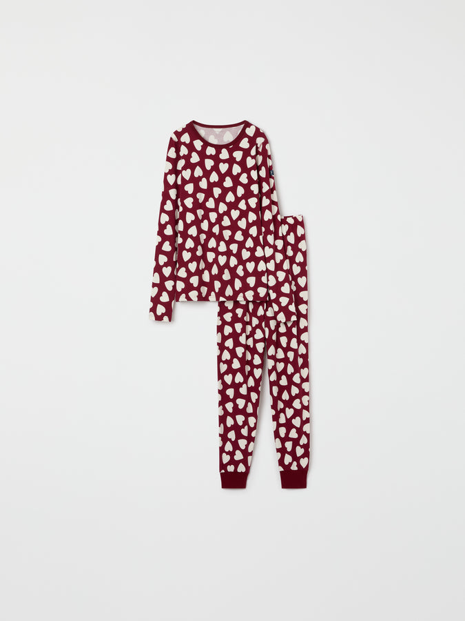 Heart Print Adult  Pyjamas from the Polarn O. Pyret adult collection. Nordic kids clothes made from sustainable sources.