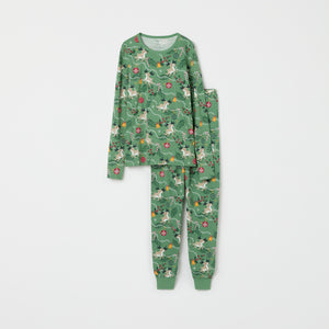 Organic Reindeer Print Adult Pyjamas from the Polarn O. Pyret adult collection. Nordic kids clothes made from sustainable sources.