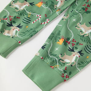 Organic Reindeer Print Adult Pyjamas from the Polarn O. Pyret adult collection. Nordic kids clothes made from sustainable sources.