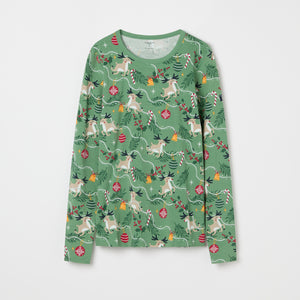 Organic Reindeer Print Adult Pyjamas from the Polarn O. Pyret adult collection. Nordic kids clothes made from sustainable sources.