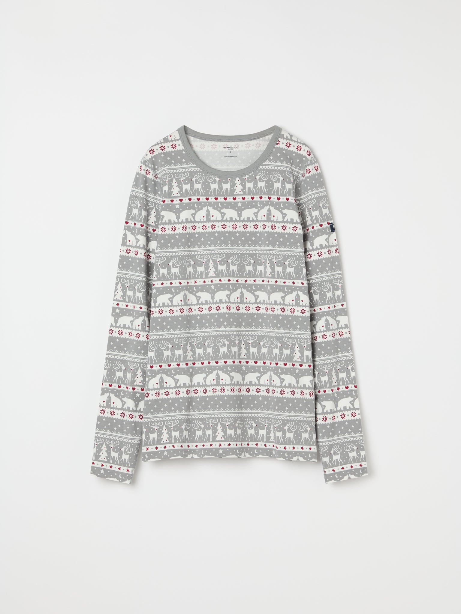 Nordic Christmas Adult Pyjamas from the Polarn O. Pyret adult collection. Ethically produced kids clothing.