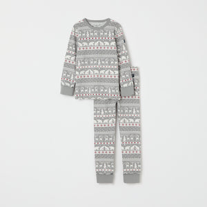 Nordic Christmas Print Kids Pyjamas from the Polarn O. Pyret kidswear collection. Nordic kids clothes made from sustainable sources.