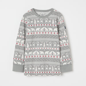 Nordic Christmas Print Kids Pyjamas from the Polarn O. Pyret kidswear collection. Nordic kids clothes made from sustainable sources.