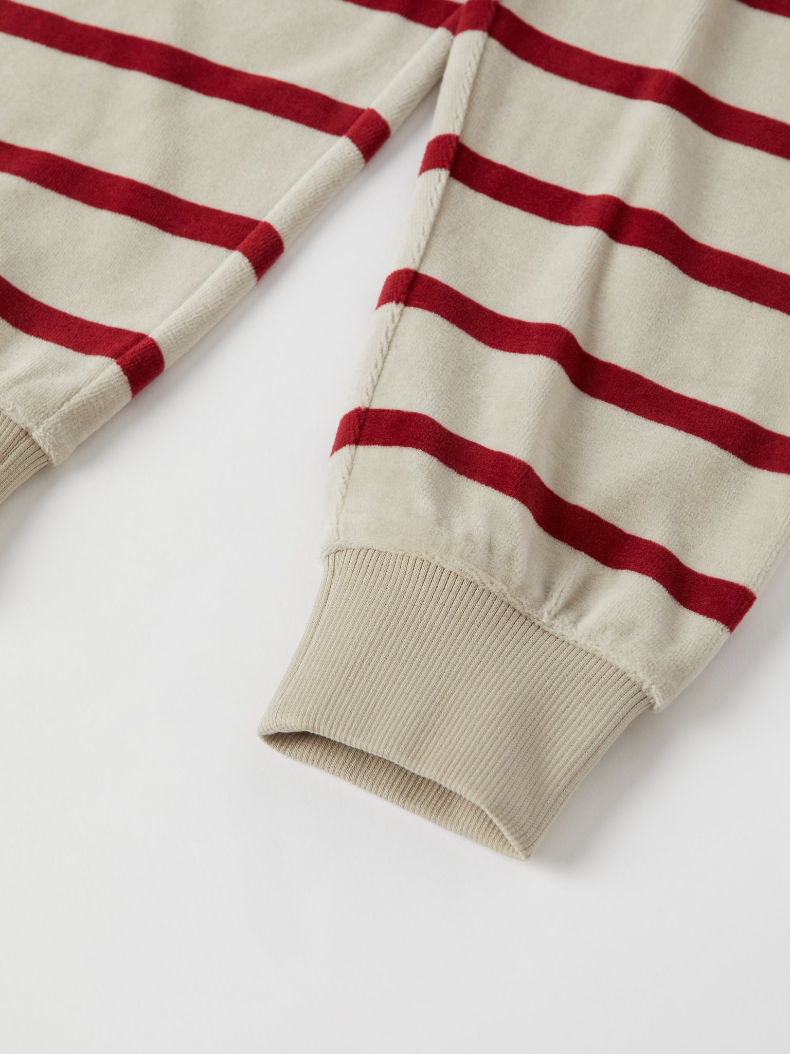 Red Striped Velour Leggings from the Polarn O. Pyret kidswear collection. Ethically produced kids clothing.