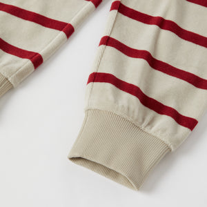 Red Striped Velour Leggings from the Polarn O. Pyret kidswear collection. Ethically produced kids clothing.