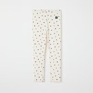 Ribbed Heart Print Leggings from the Polarn O. Pyret kidswear collection. Ethically produced kids clothing.