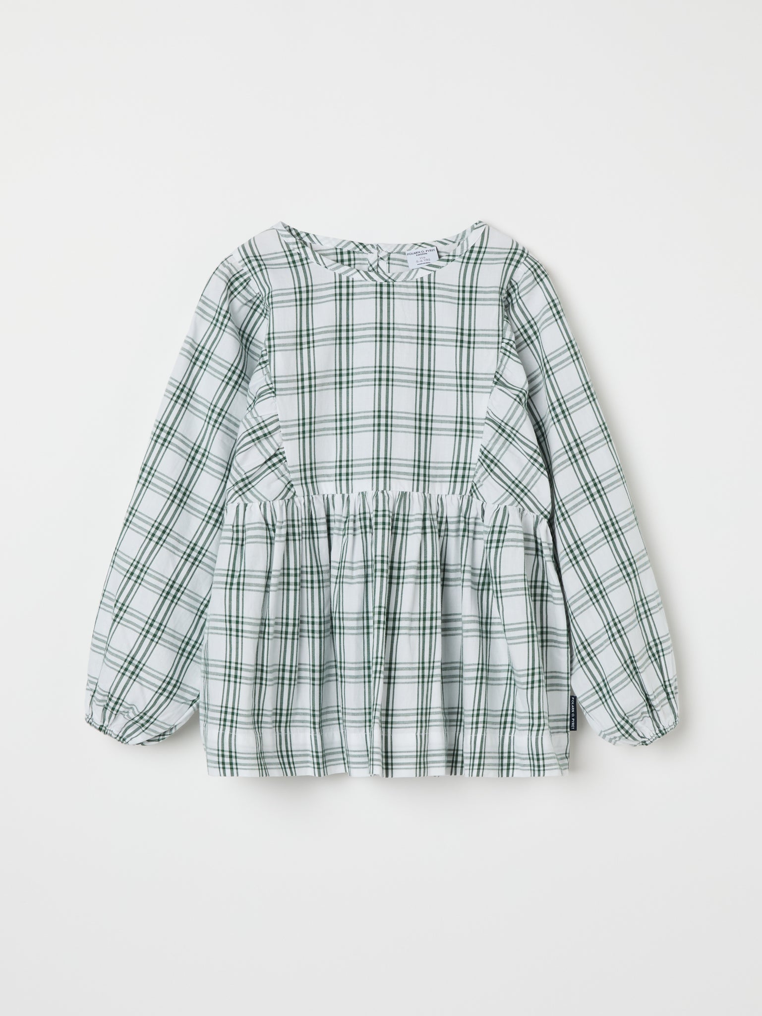 Organic Cotton Checked Kids Blouse from the Polarn O. Pyret kidswear collection. Nordic kids clothes made from sustainable sources.