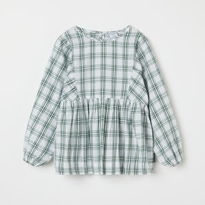 Organic Cotton Checked Kids Blouse from the Polarn O. Pyret kidswear collection. Nordic kids clothes made from sustainable sources.