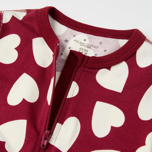 Heart Print Baby Sleepsuit from the Polarn O. Pyret baby collection. Ethically produced kids clothing.