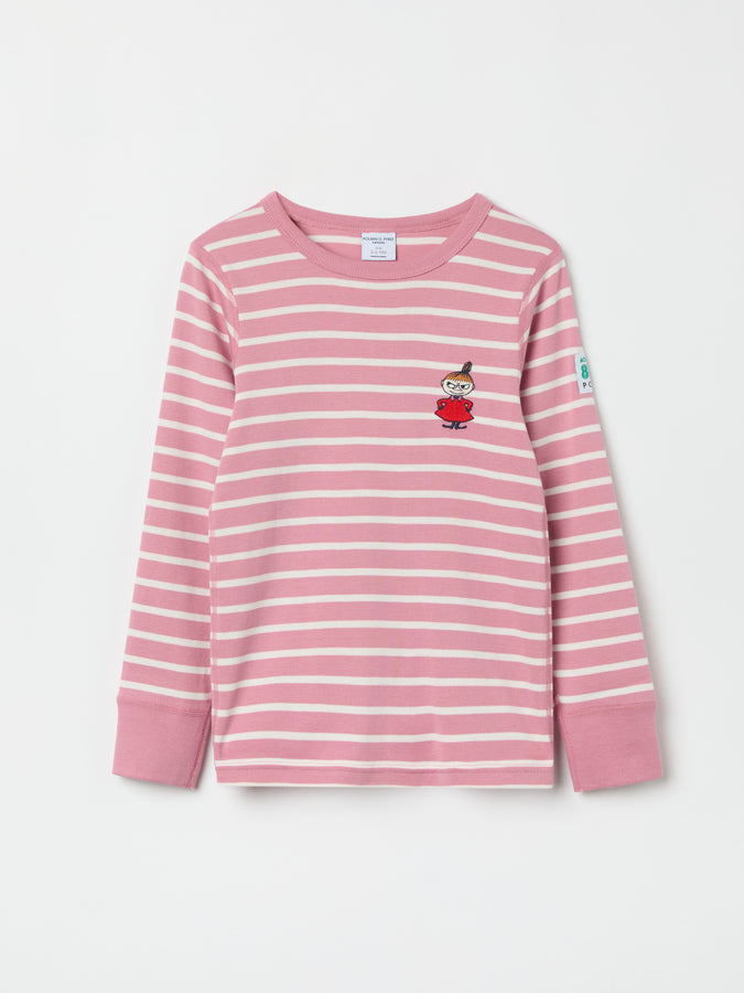 Striped Moomin Appliqué Kids Top from the Polarn O. Pyret kidswear collection. Clothes made using sustainably sourced materials.