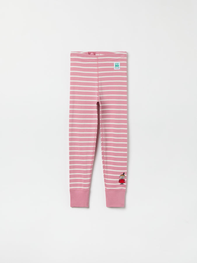 Pink leggings with white stripes hotsell