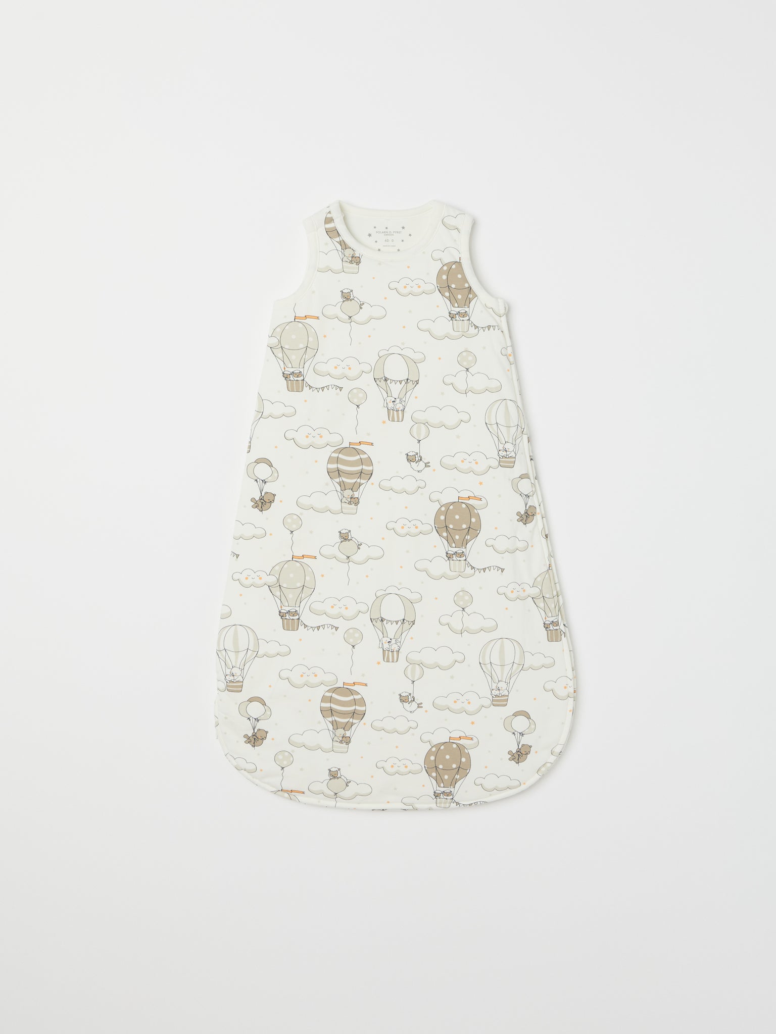 Balloon Print Cotton Baby Sleeping Bag from the Polarn O. Pyret baby collection. Nordic kids clothes made from sustainable sources.