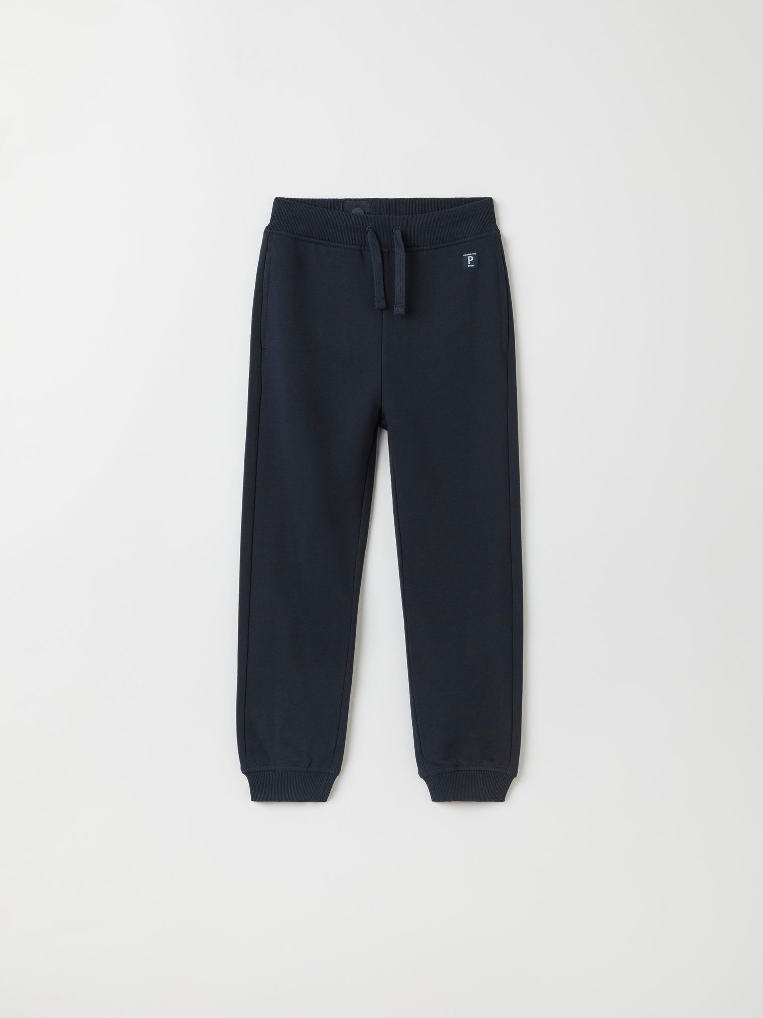 Navy Kids Joggers from Polarn O. Pyret kidswear. Nordic kids clothes made from sustainable sources.