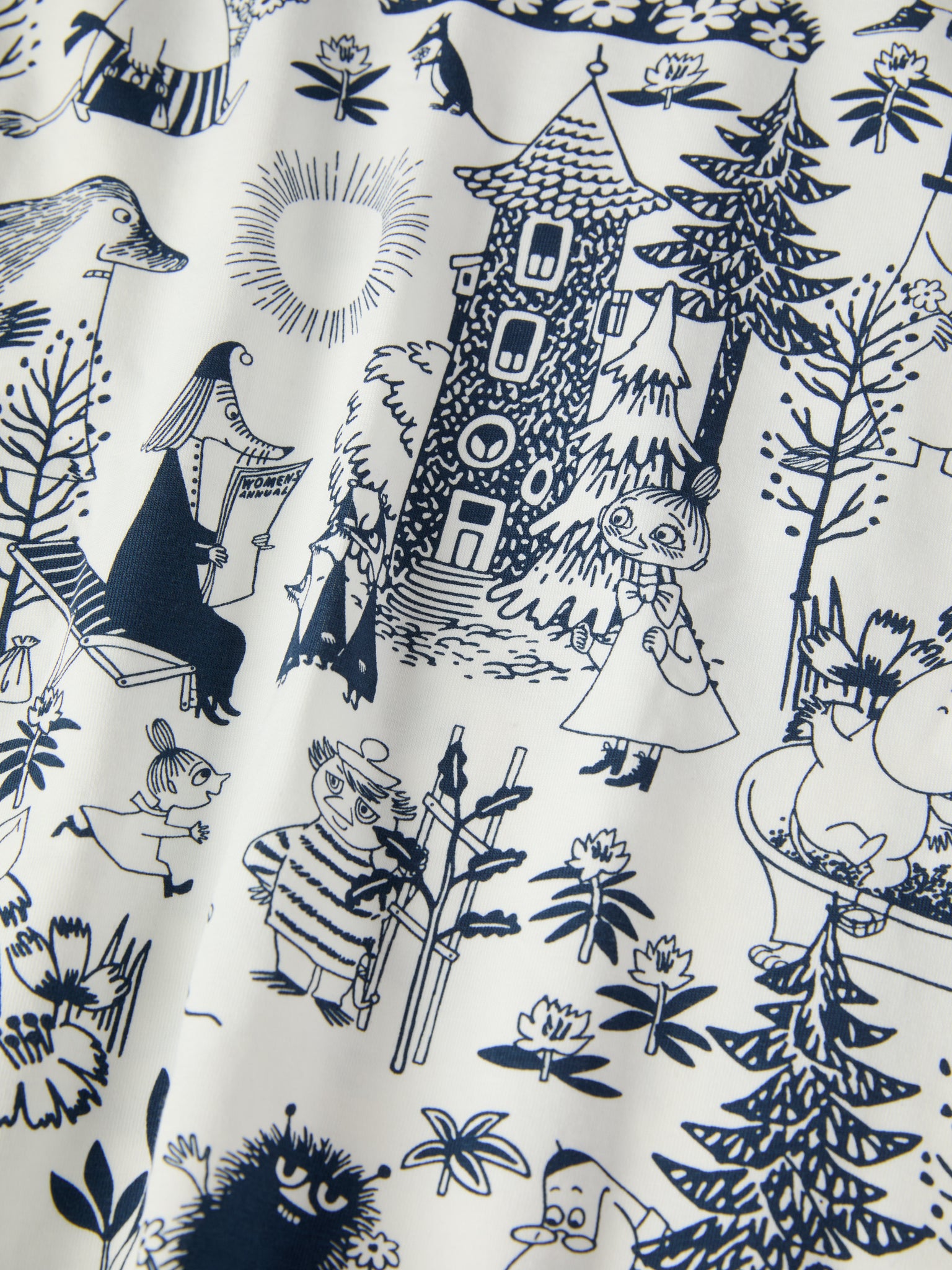 Moomin Print Kids Pyjamas from the Polarn O. Pyret kidswear collection. Ethically produced kids clothing.